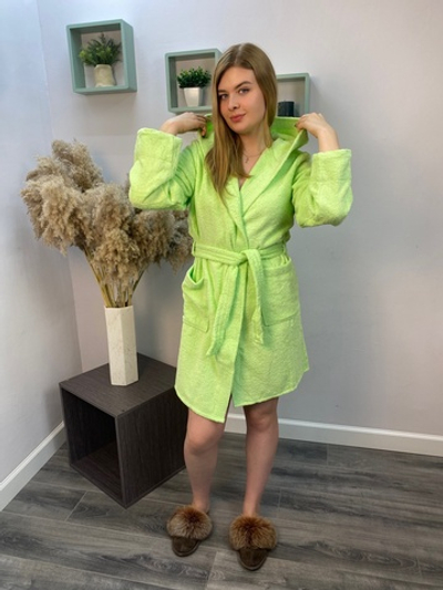 Халат Махровый женский кор. с капюшоном (Д-Махр)