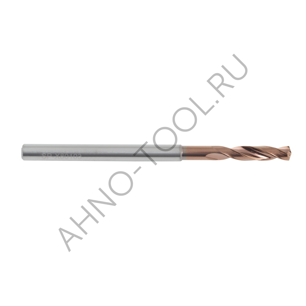 Сверло  3.1мм монолитное твердосплавное 3D с подводом СОЖ. SP-X801030310 VHM AHNO
