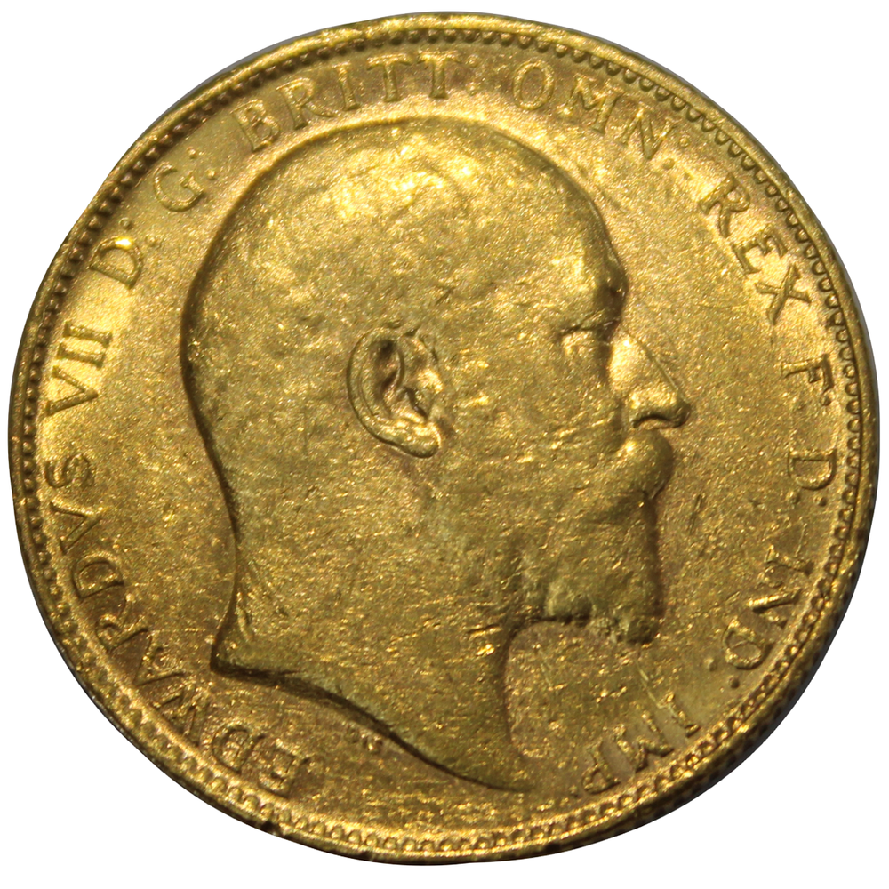1 соверен Великобритания (Эдуард VII) 1902 г. Золото. XF