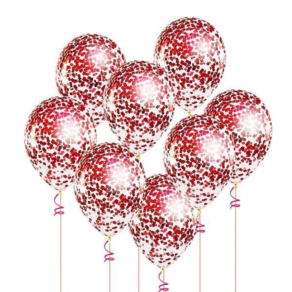 Шар с красным конфетти