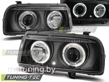 Передние фары angel eyes black для VW Vento