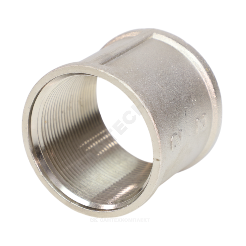 Муфта латунь никель Ду 40 (1 1/2") ВР/ВР VALFEX VF.170.N.112