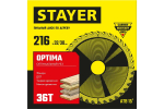 Пильный диск по дереву STAYER Optima 216x32/30 мм, 36Т, оптимальный рез 3681-216-32-36_z01