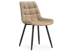 Стул на металлокаркасе Челси велюр бежевый / черный