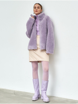 Шуба женская чебурашка тедди экомех, SilverFox (арт. S2247-601)