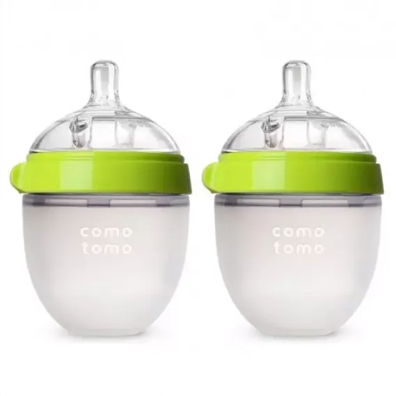 Набор из 2 бутылочек для кормления Comotomo Natural Feel Baby Bottle 150 мл Зеленый