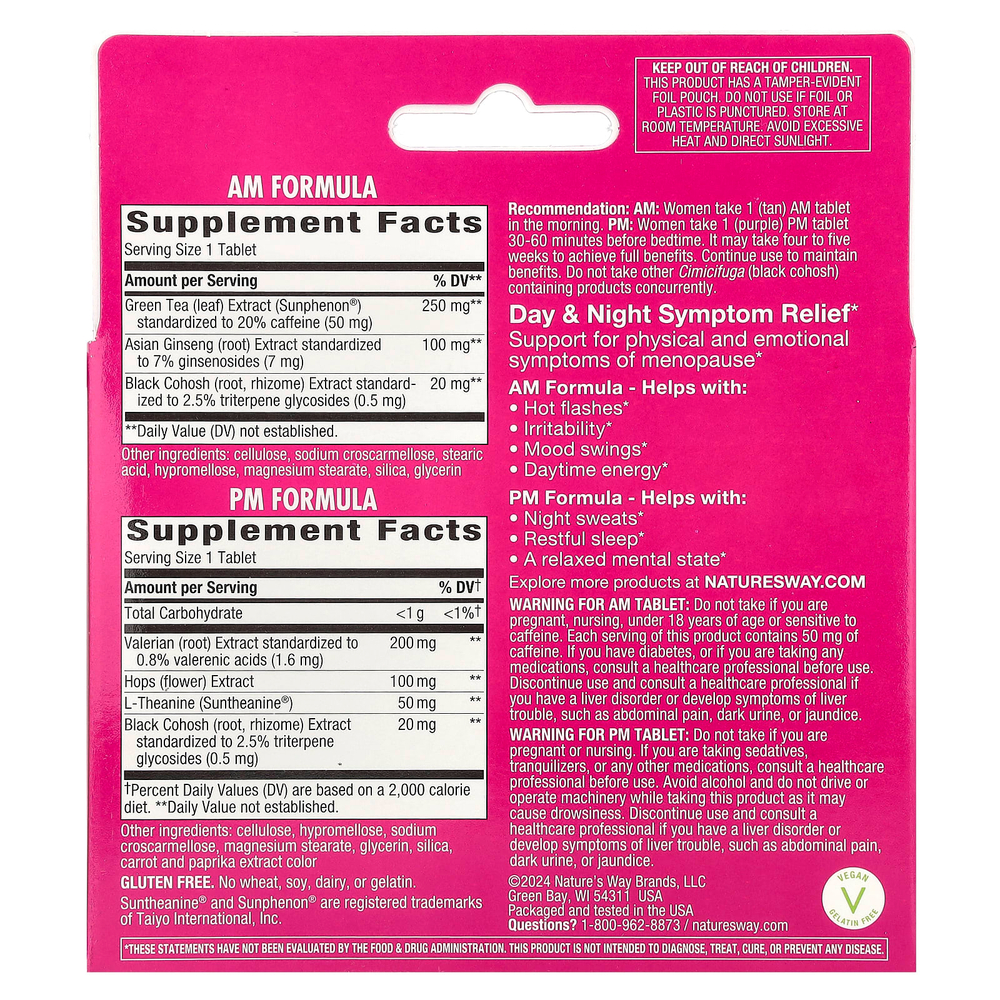 Nature's Way, AM / PM Menopause Formula ™, 60 таблеток