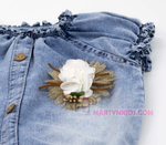 сарафан поясок-цветочек джинс 3337