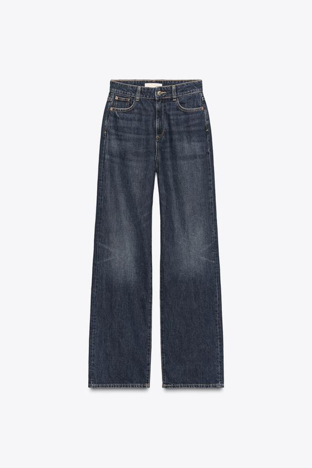 ZARA ДЖИНСЫ Z.04 STRAIGHT FULL LENGTH С ВЫСОКОЙ ПОСАДКОЙ, СИНИЙ