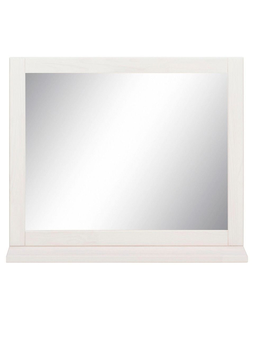 Настенное зеркало Веста, 60х51,8 см, в декоративной раме из сосны, белый воск