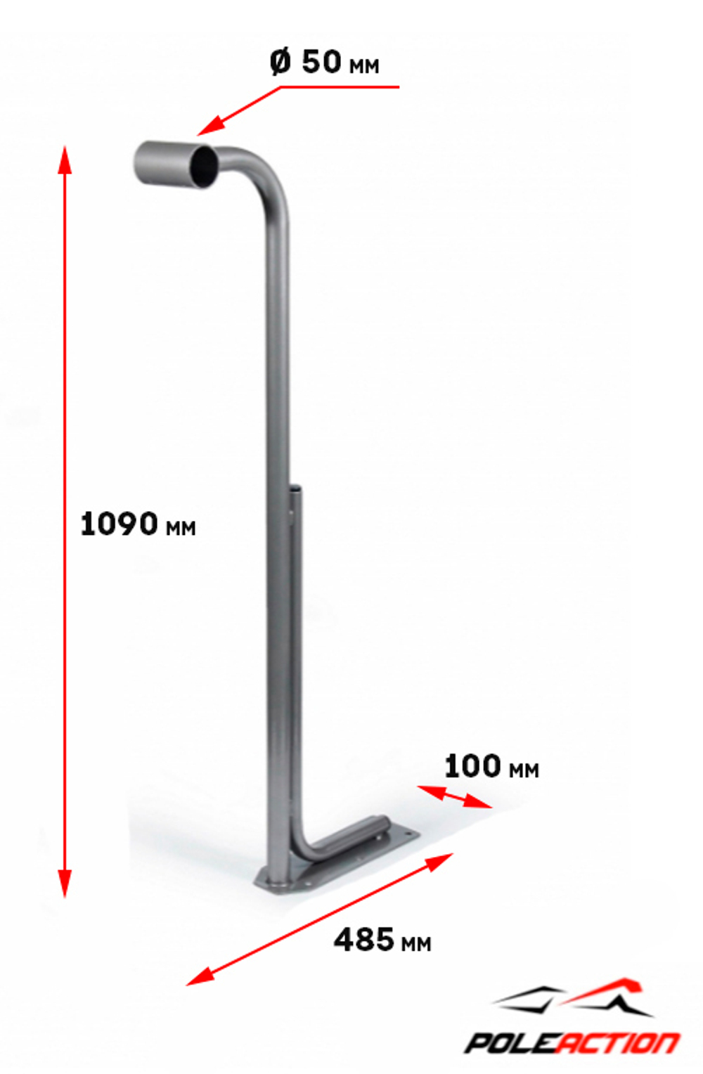 Модель №12 – стойка балетного (хореографического) станка одноуровневого "Грация"