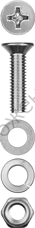 ЗУБР DIN 965 M4 x 30 мм, винт с гайкой и шайбами, 18 шт (303456-04-030)