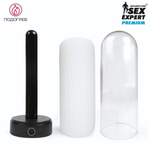 Оригинальный мастурбатор в круглой колбе с нагревом (Цвет: белый)