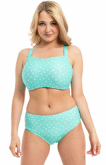 Аквамариновый купальный лиф-топ в горошек (Размер: 65H) (Цвет: аквамариновый)