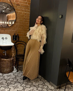 Юбка плиссе макси золото сатен