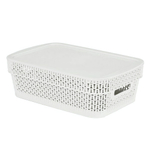 Корзина для хранения Keeplex Ajur с крышкой 3л 28,1х18,5х8,9см белое облако