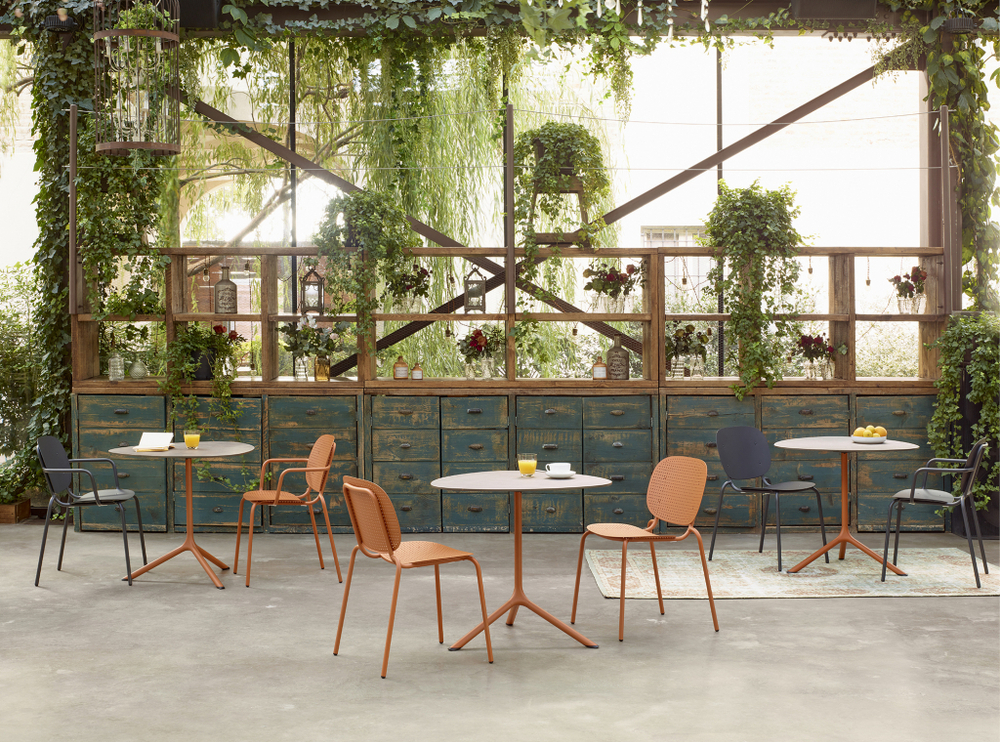 Стол ламинированный обеденный складной Scab Design Tripe Maxi Folding, терракотовый, кортен