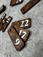 Номерки для ключей деревянные 2х5см
