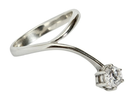 "Сильверетта" кольцо в серебряном покрытии из коллекции "Брызги шампанского" от Jenavi