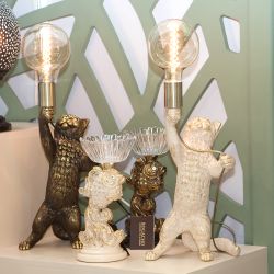 Настольная лампа Кот Эдисон Бронза