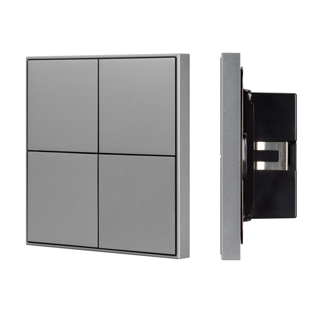 INTELLIGENT ARLIGHT Кнопочная панель KNX-304-23-IN Grey (BUS, Frame) (IARL, IP20 Металл, 2 года) 038402