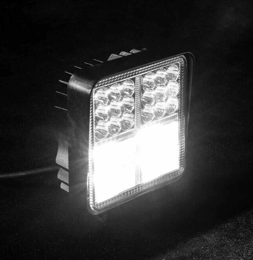 Противотуманная фара, 9-30 В, 54 LED (38 белых, 16 желтых), IP67, 162 Вт, направленный свет