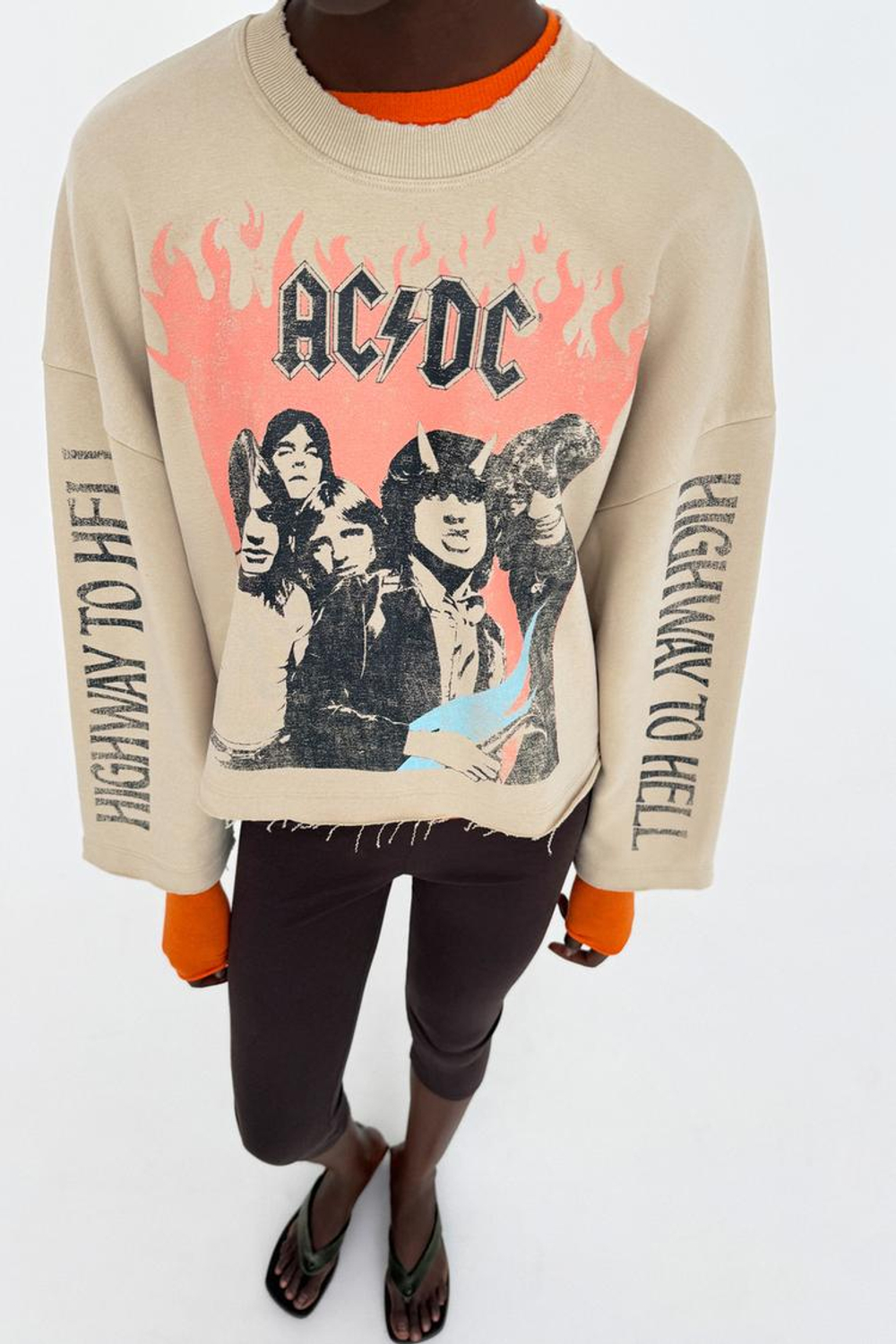 ZARA ТОЛСТОВКА AC/DC ®, БЕЖЕВЫЙ