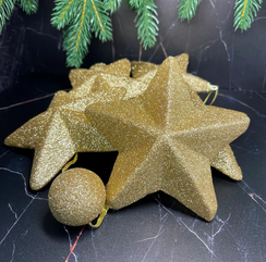 Гирлянда Звездопад 104 см., диаметр 13 см., золотая, пенопласт, Christmas DeLuxe (89423)