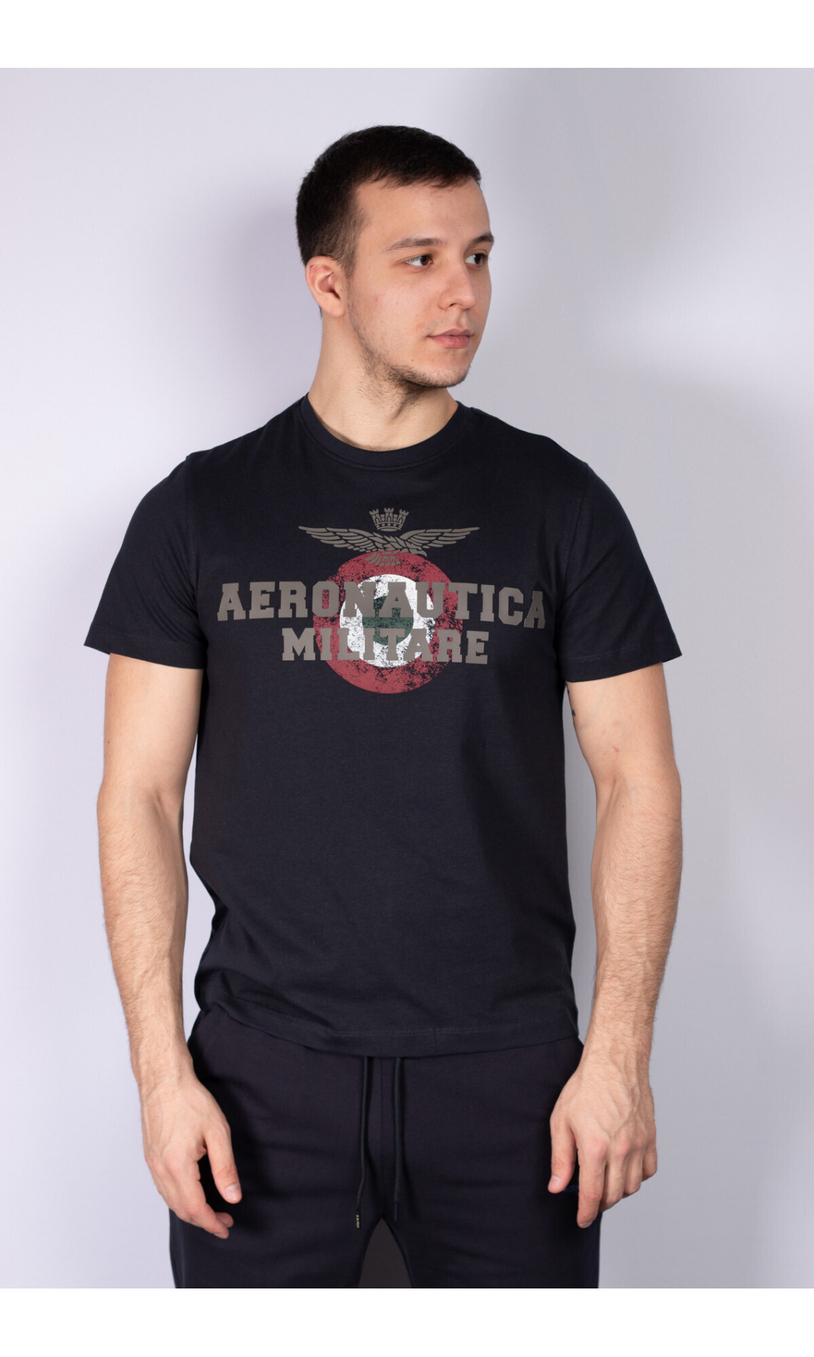 Футболка синяя AERONAUTICA MILITARE