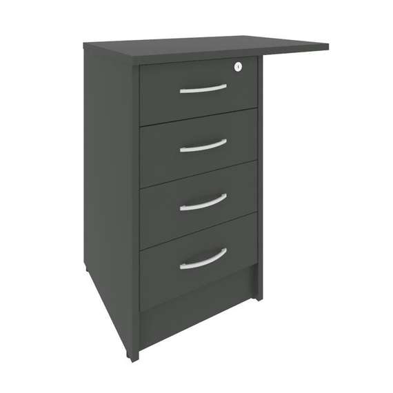 Riva Тумба приставная c фолдингом (с замком, 4 ящика, универсальная левая/правая) А.ТП-4.3F-S