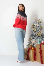 Джемпер С 849/ красно-синий