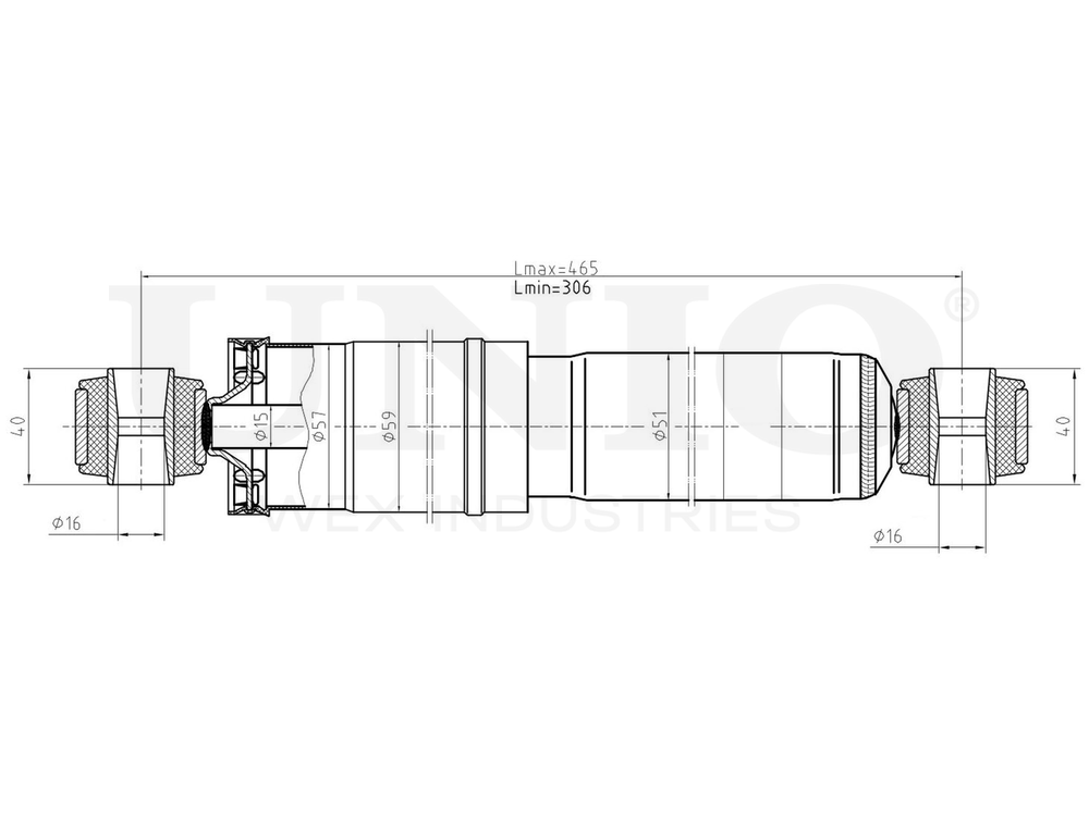 Амортизатор газовый задней подвески UNIO SAB-10492