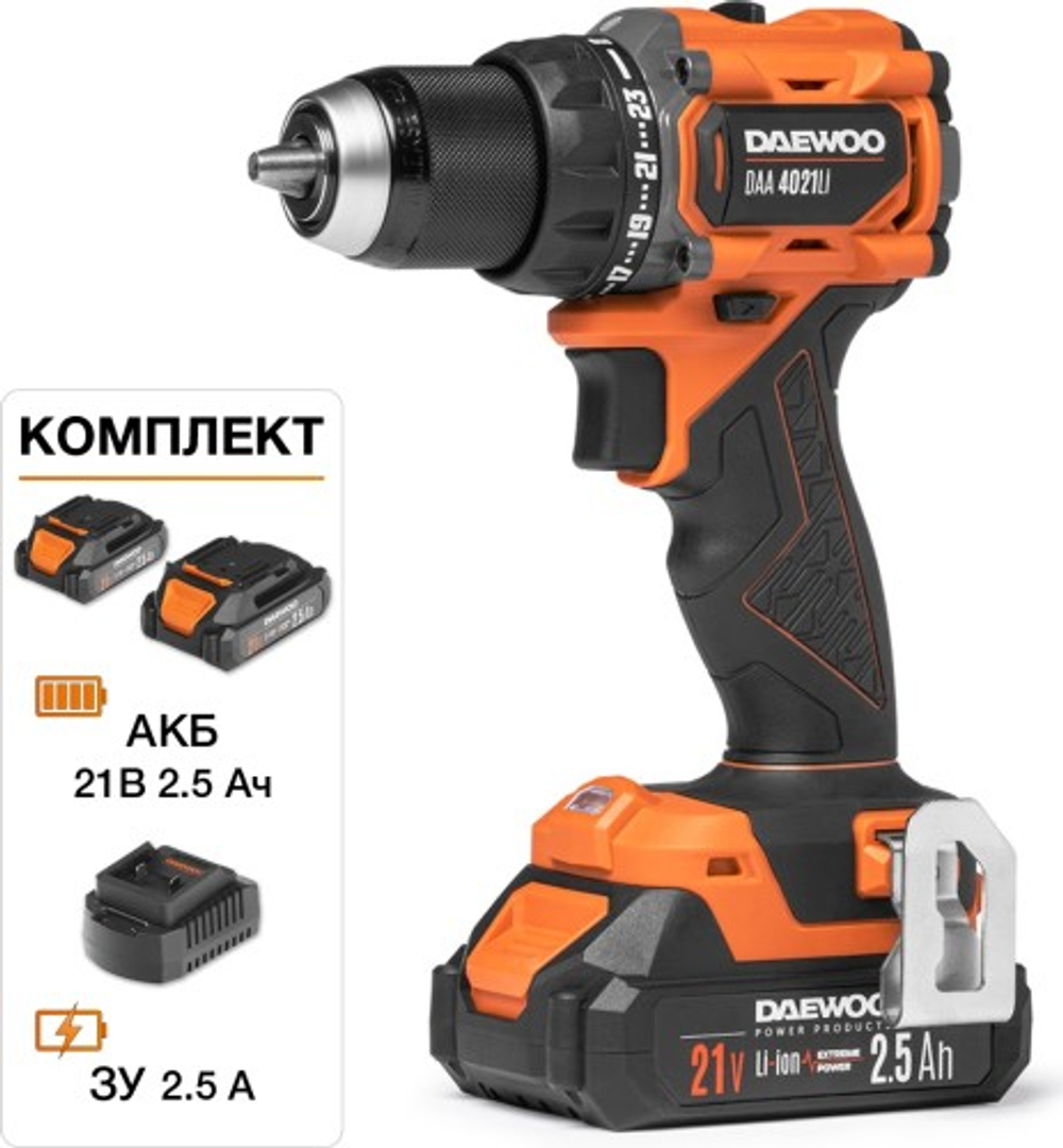 Дрель-шуруповерт аккумуляторная DAEWOO DAA 4021Li SET