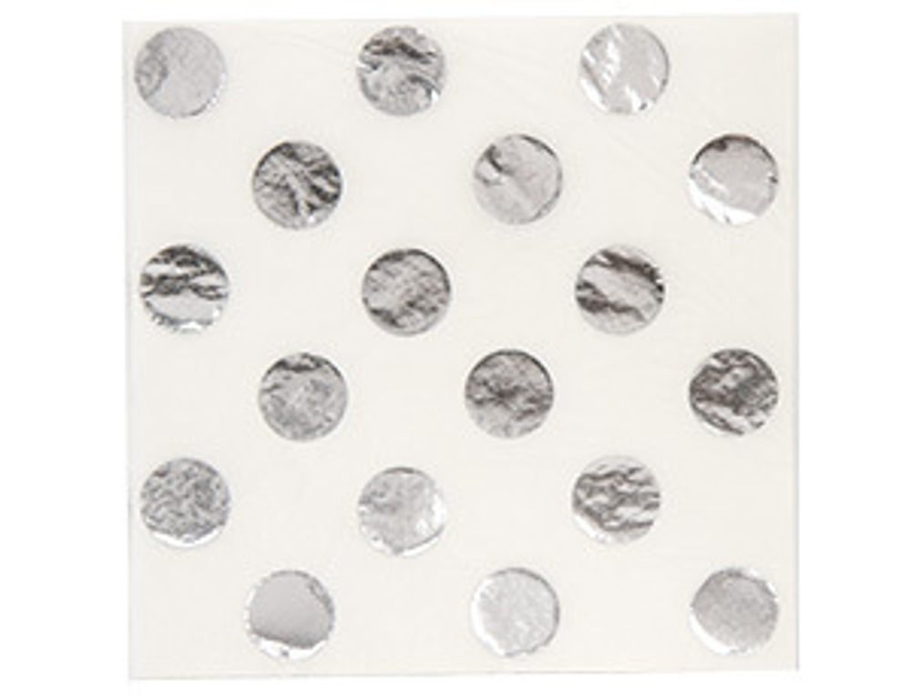 Салфетка фольгирован серебрян 33см 6штG