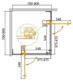 Душевой уголок Cezares Slider 80x80 A-2-70/80-BR-BORO стекло бронза/профиль золото брашированное