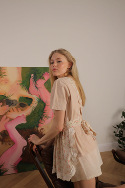 Футболка с фартуком в клетку