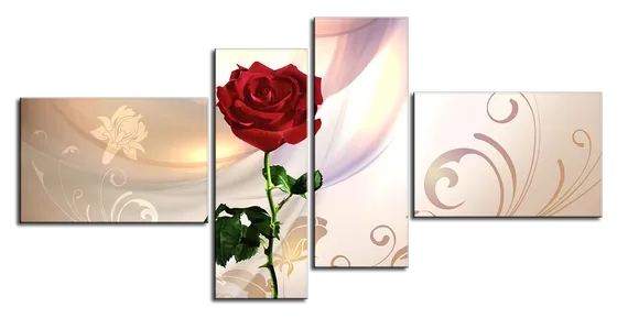Модульная картина "Красная роза"