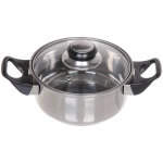 Кастрюля из нержавеющей стали «Cook» 1л со стеклянной крышкой 16*7см