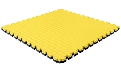 Будо-мат (татами) BABYPUZZ (1 плита 100x100x2,5см, 1кв.м./уп) "Желто-черный"