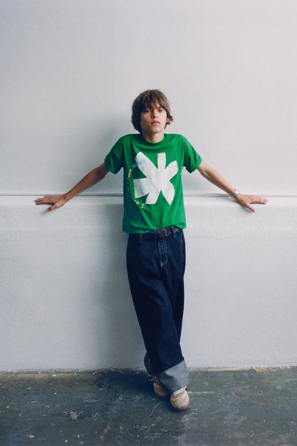 ZARA ДЖИНСЫ ШИРОКОГО КРОЯ, СИНИЙ