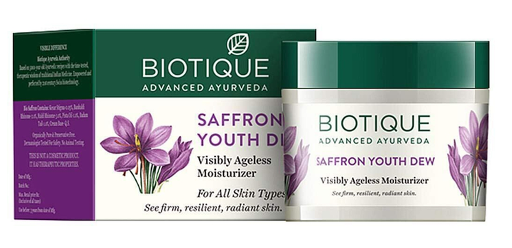 Крем Biotique Bio saffron dew антивозрастной тройное действие Био шафран для лица, 50 г