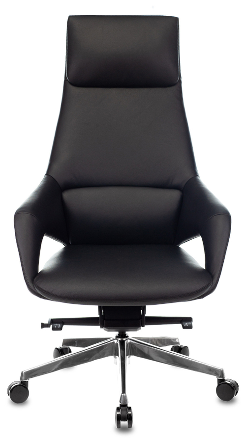 Кресло руководителя Бюрократ _DAO-2 черный кожа с подголов. крестов. алюминий