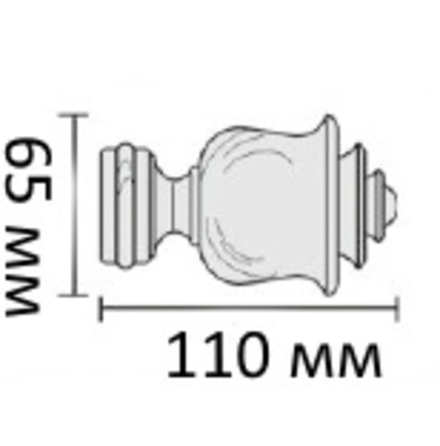 Наконечники деревянные "Винтаж Тренто" d35 мм, цвет белый/серебро