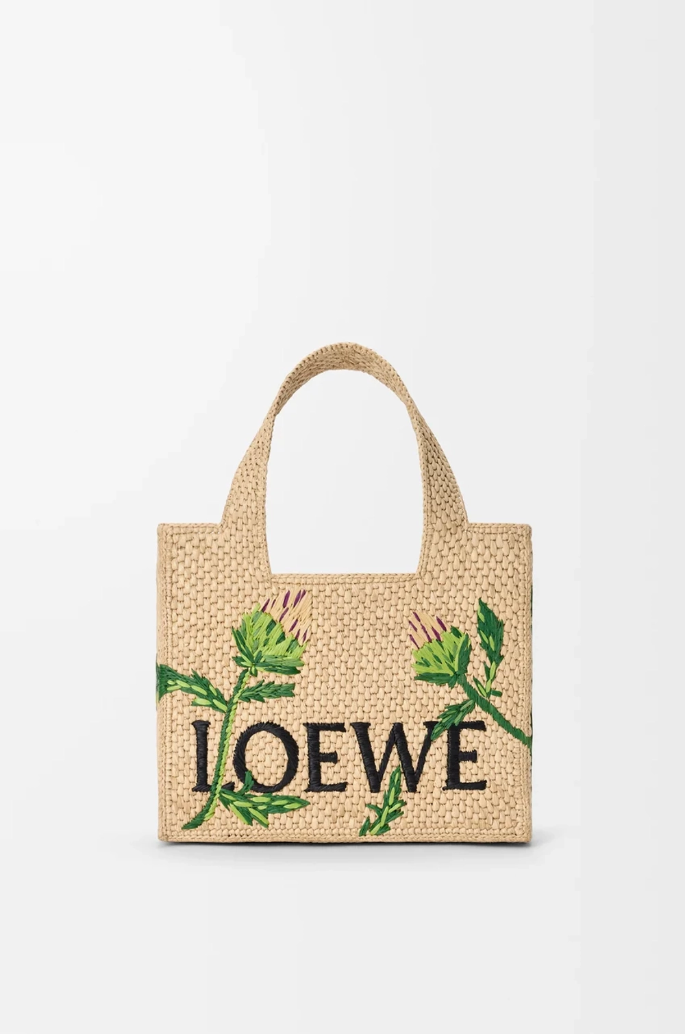 Loewe Мини-сумка Font из рафии, натуральный/зеленый