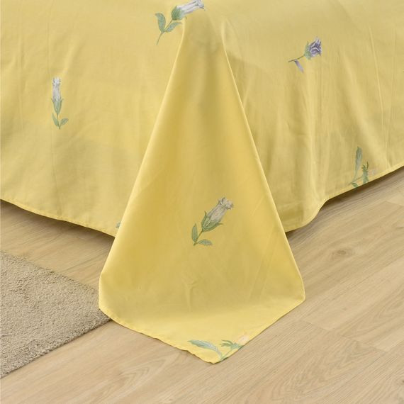 Присцила (желтая) КПБ сатин Евро 4н