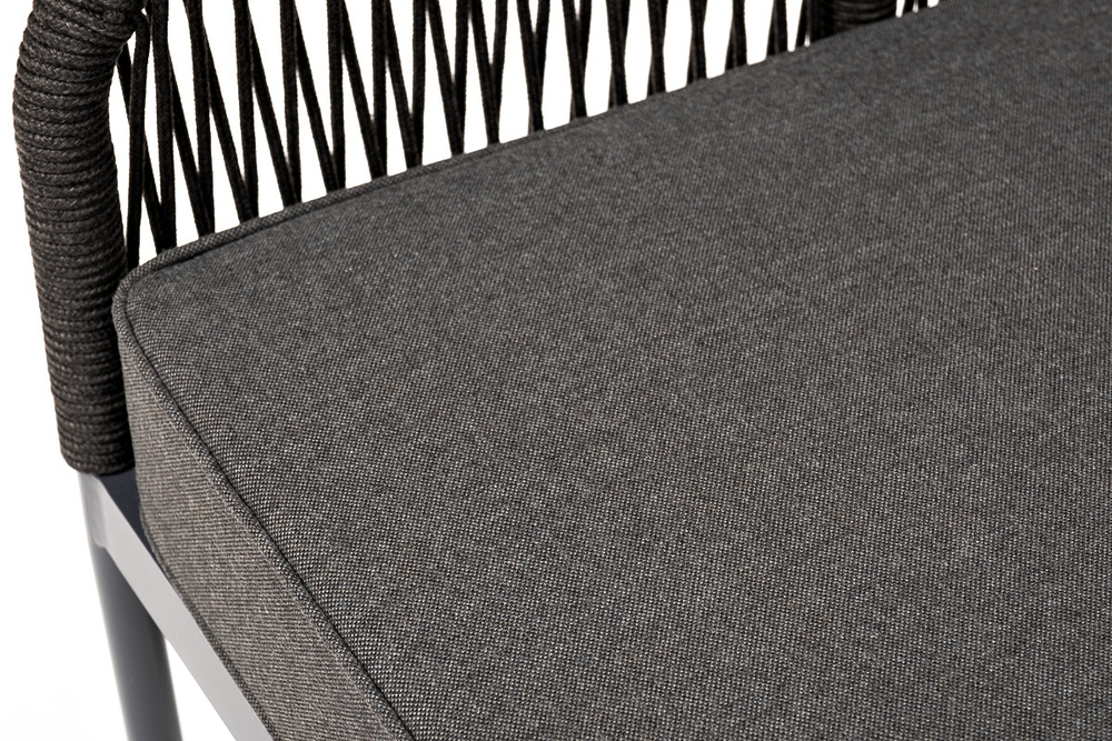 "Канны" модульная угловая лаунж-зона из роупа (веревки), цвет темно-серый