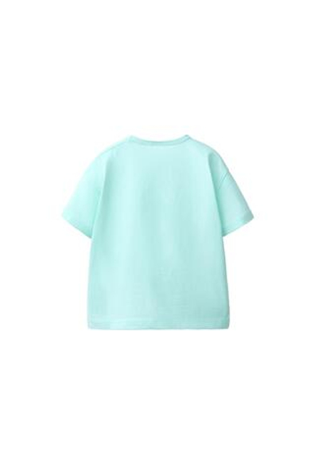 ZARA ОДНОТОННАЯ ФУТБОЛКА, ВОДЯНИСТО-ГОЛУБОЙ