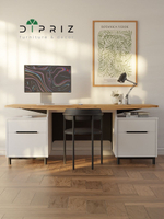 Стол компьютерный185х75х75, Ochensol, письменный, парящая столешница из массива сосны, белый, Dipriz