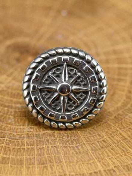 Бусина-кулон ЩИТ из нержавеющей стали