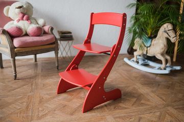 Расти стульчик «Павлин» для ребенка - Красный, Деревянный 49x47x85
